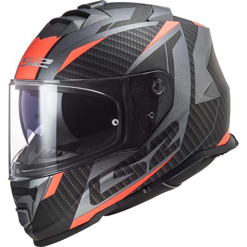 LS2 FF800 Storm II racer Matt titanium fluoro orange