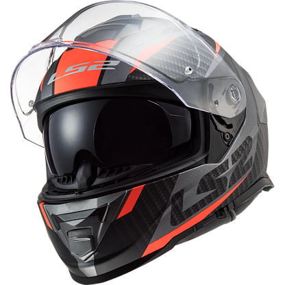 LS2 FF800 Storm II racer Matt titanium fluoro orange
