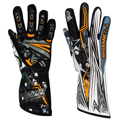 Speed gloves Brisbane G-4 Svart/fluorescerende oransje