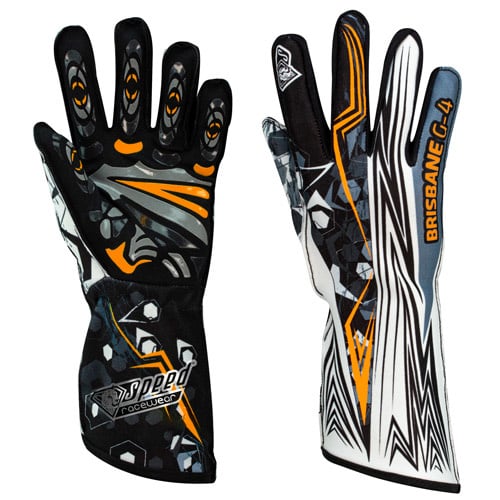 Speed gloves Brisbane G-4 Svart/fluorescerende oransje