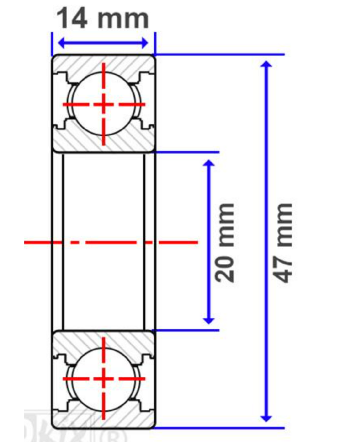 Iame 60cc crankshaft bearing skf 6204 c4