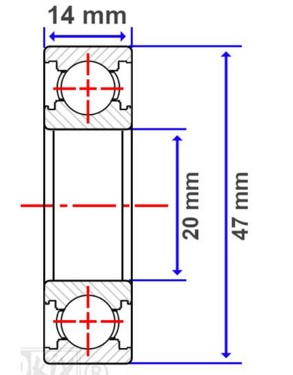 Iame 60cc crankshaft bearing skf 6204 c4