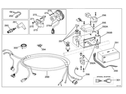 Iame battery box support for start/stop button