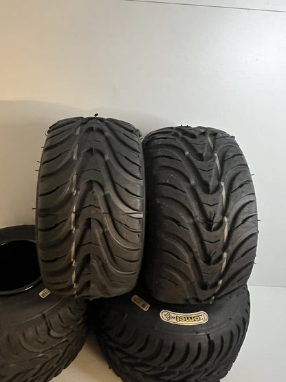 Used Komet rain tires K1W with new Topkart aluminum rims 130-180MM