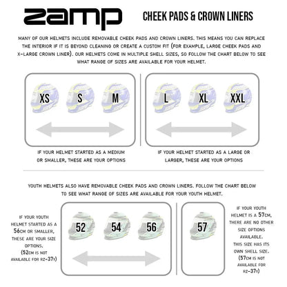 Zamp RZ-42Y cheekpads - KartKings