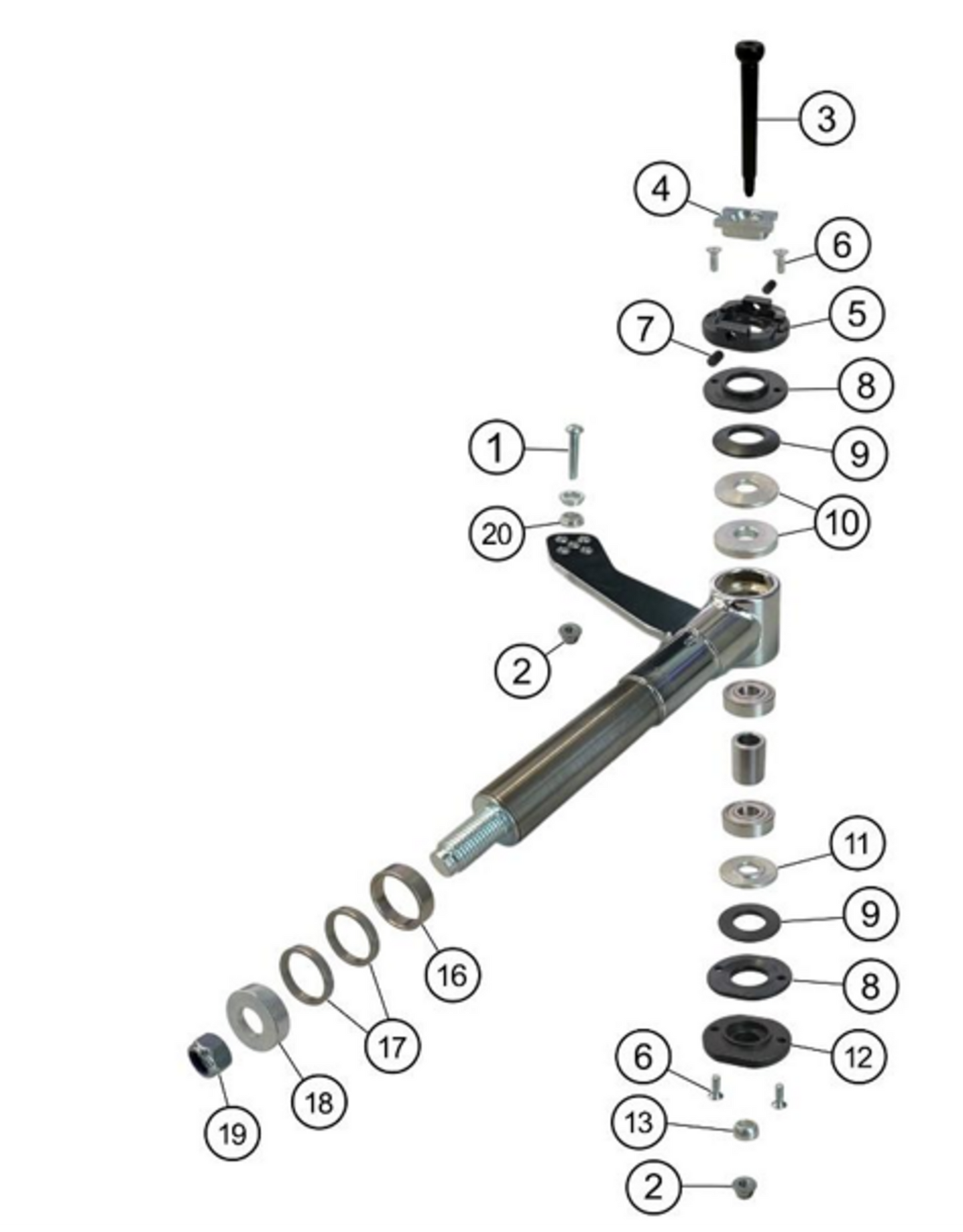 IPK axle eccentric lower conical bush M10