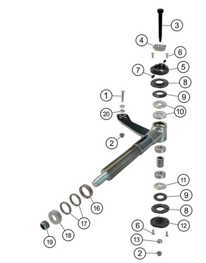 IPK axle eccentric lower conical bush M10
