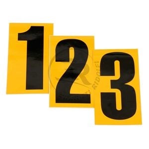 Yellow/black sticker number