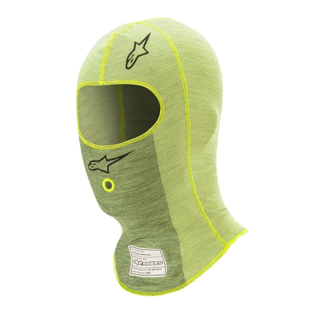 Alpinestars ZX Evo V2 balaclava fluor geel FIA 8856-2018