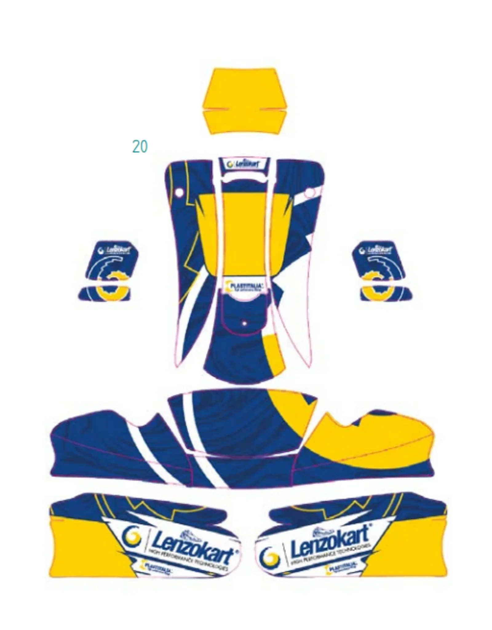 LenzoKart Mini MK20 / MK27 stickerset - KartKings