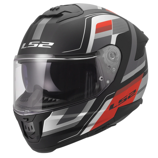 LS2 FF808 Stream II Vintage matt zwart/rood - KartKings