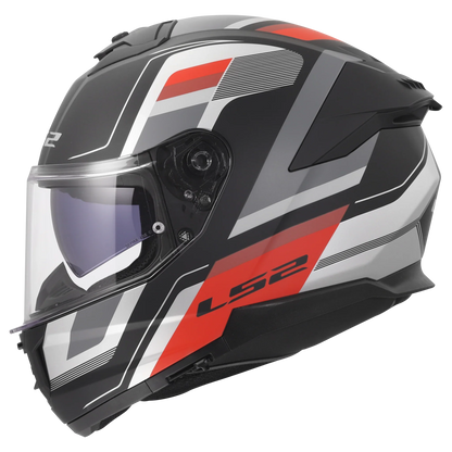 LS2 FF808 Stream II Vintage matt zwart/rood - KartKings