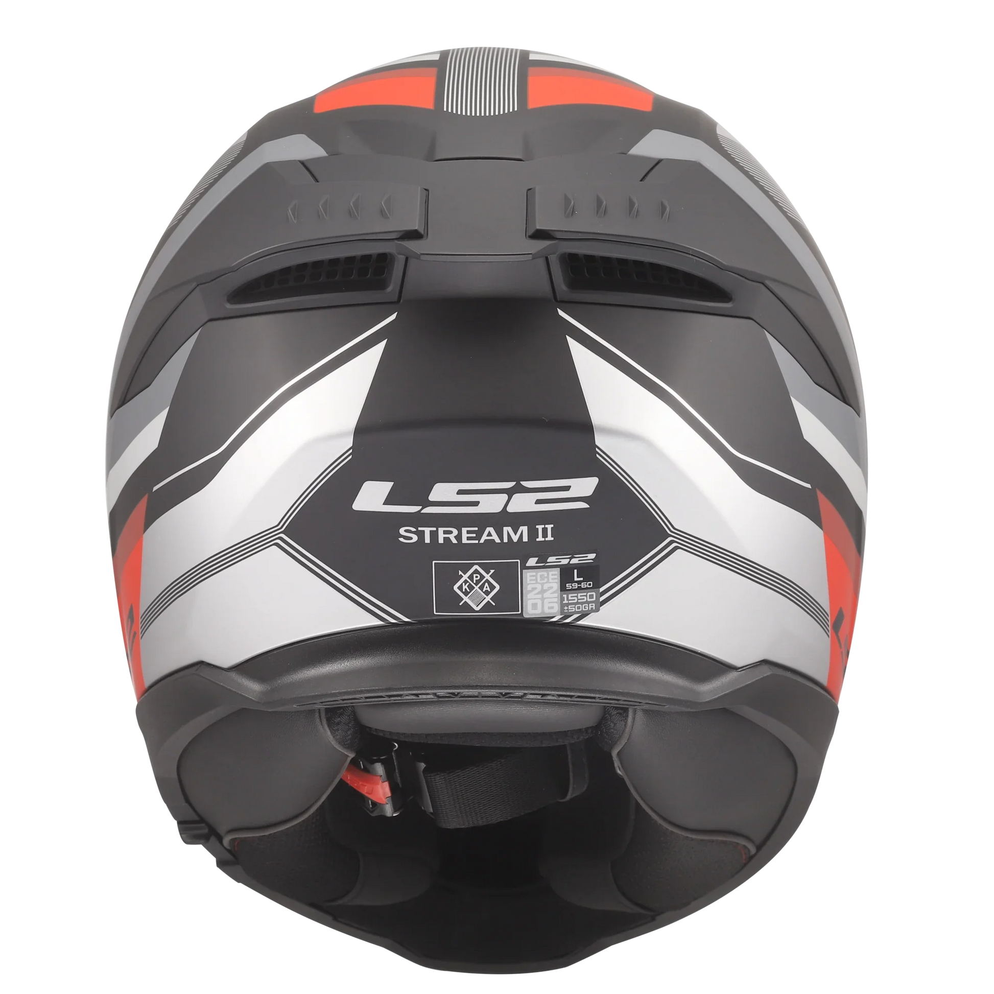 LS2 FF808 Stream II Vintage matt zwart/rood - KartKings