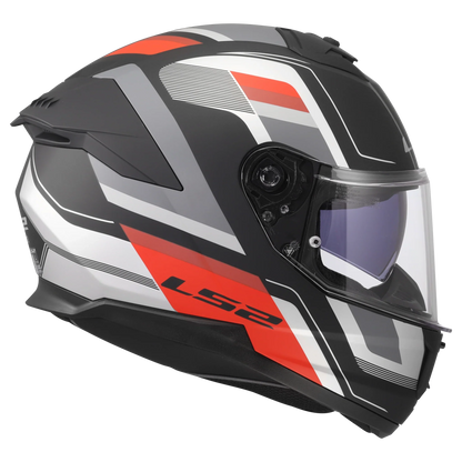 LS2 FF808 Stream II Vintage matt zwart/rood - KartKings