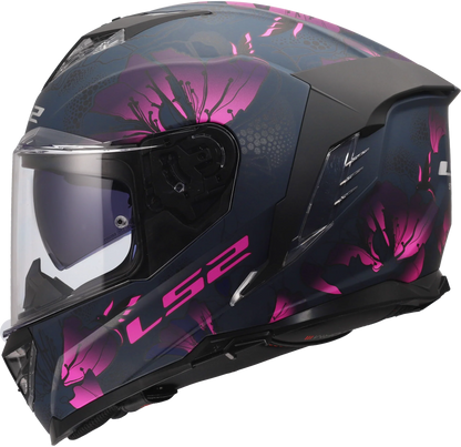 LS2 FF818 Storm III Burst matt zwart / roze - KartKings