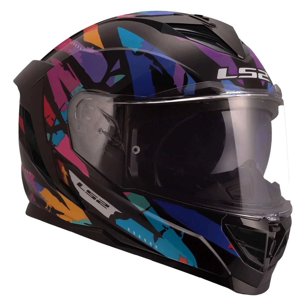 LS2 Helm FF818 Storm III Kaos zwart/paars/blauw