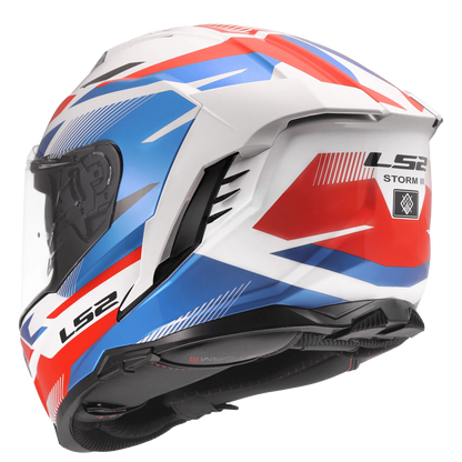 LS2 FF818 Storm III Komai wit/blauw/rood - KartKings