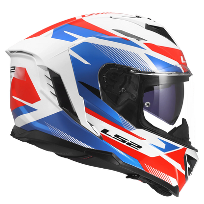LS2 FF818 Storm III Komai wit/blauw/rood - KartKings