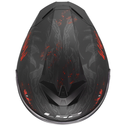 LS2 FF820 Rapid III Kaiju matt zwart/rood - KartKings