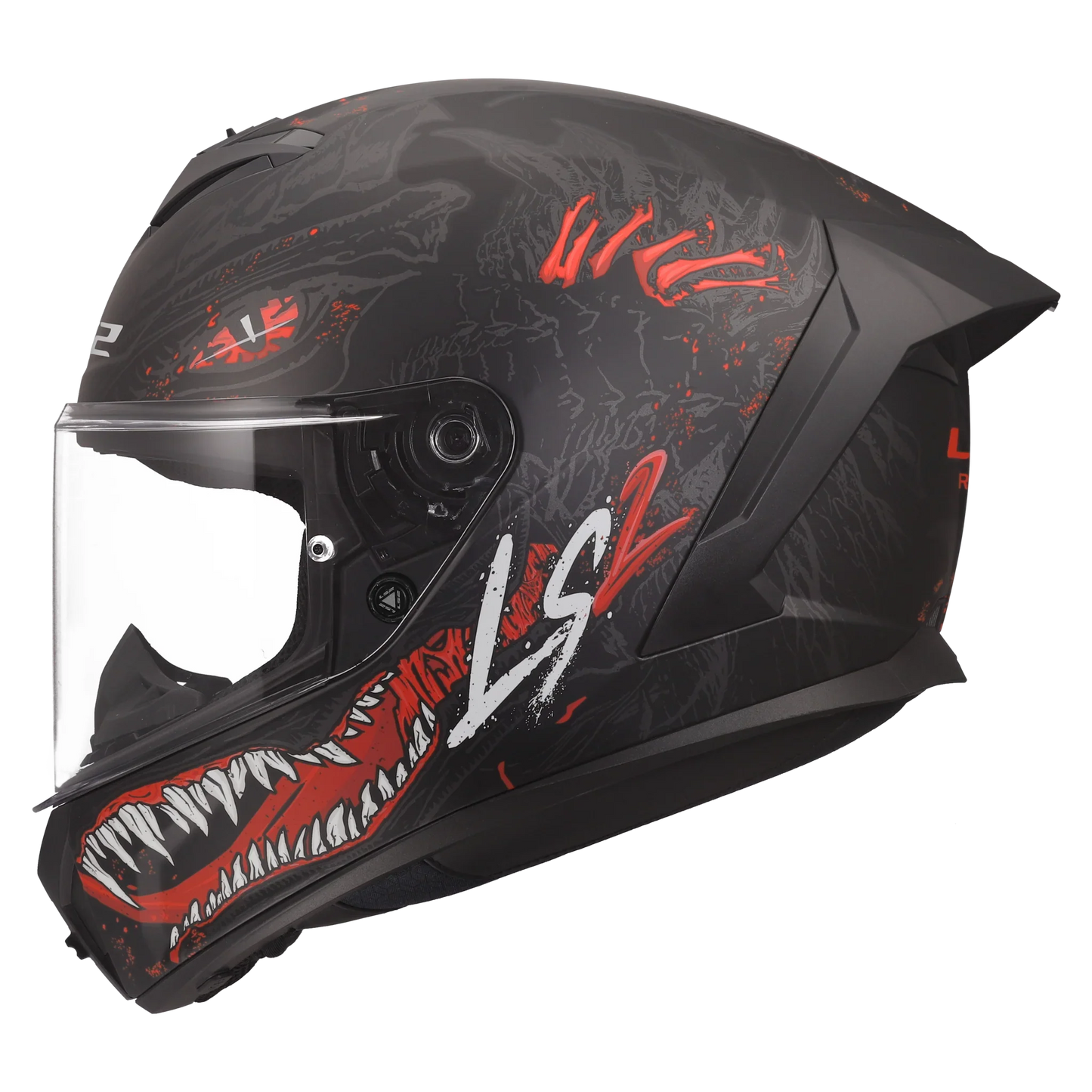 LS2 FF820 Rapid III Kaiju matt zwart/rood - KartKings