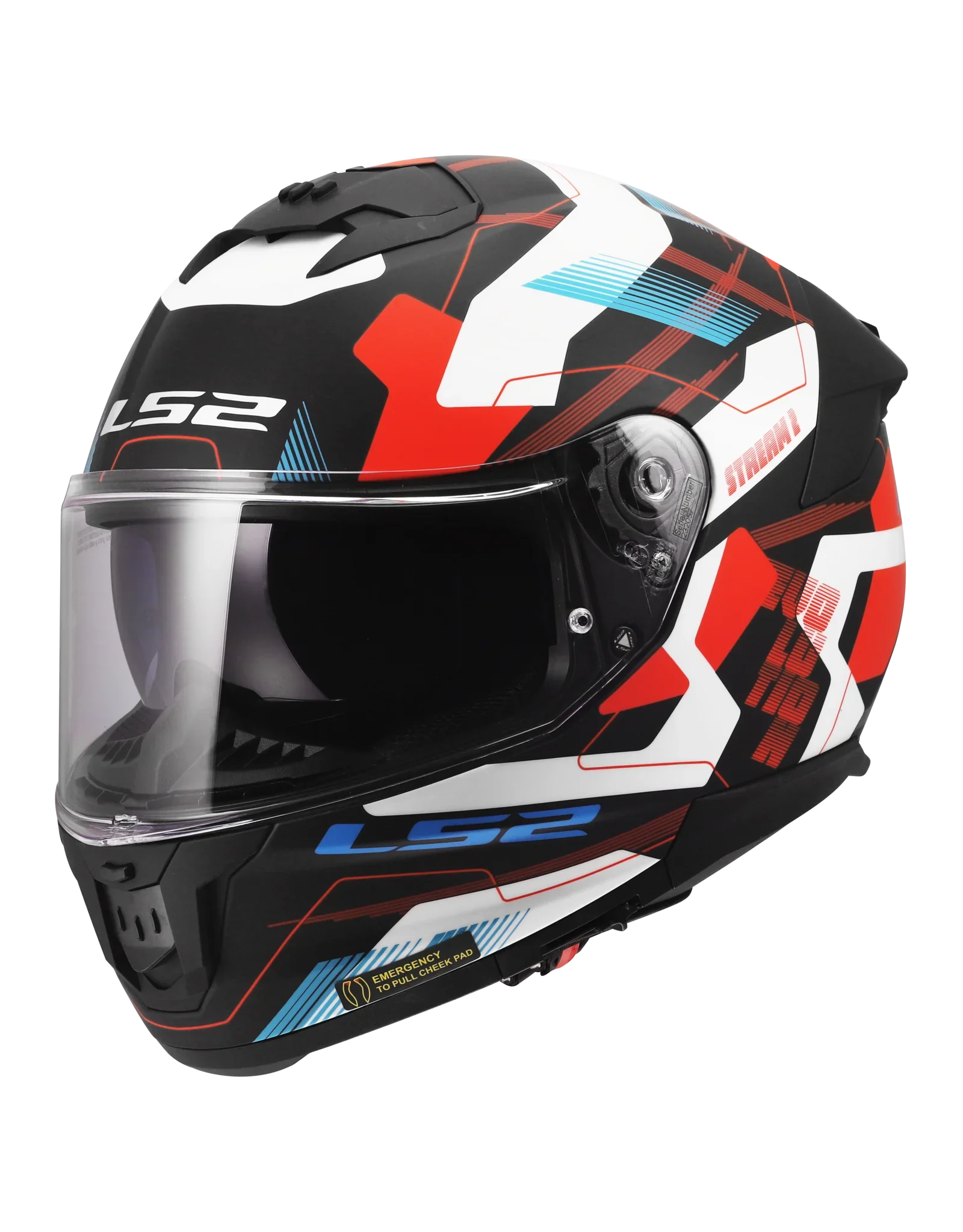 LS2 FF808 Stream II Mika wit/blauw/rood - KartKings