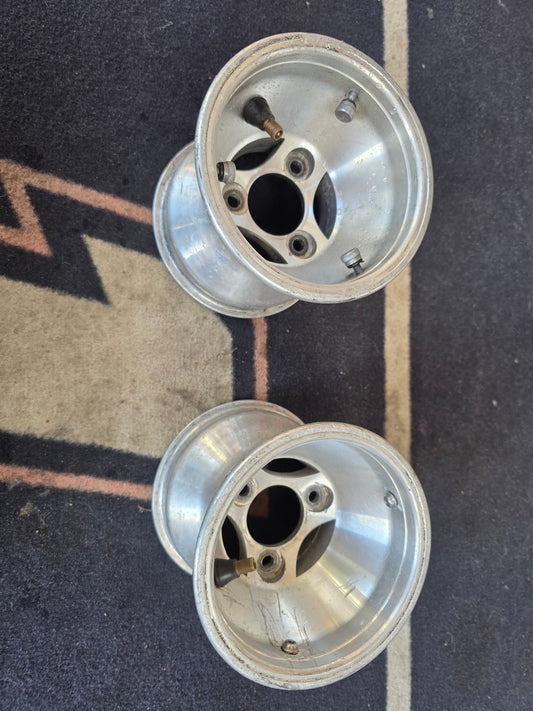 Used Aluminum front rim set with bolts 130mm