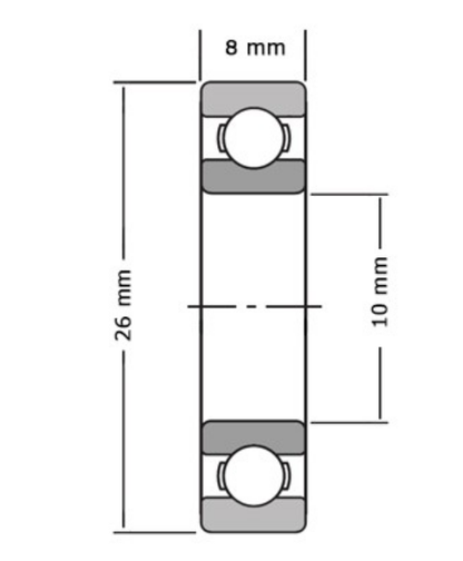 SKF Bearing steering knuckle 26x10x35x8 6000-2RSH