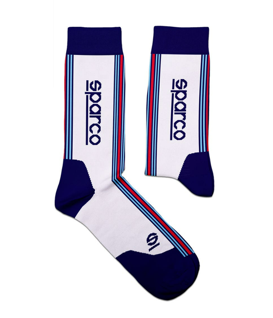 Sparco Martini Iconic design high socks White / Blue / Red