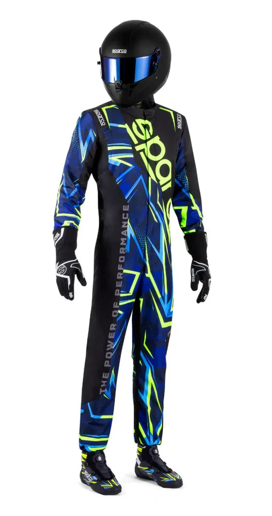 Sparco Prime K Advanced FIA 8877-2022 - Electric blauw / fluo geel / zwart - KartKings