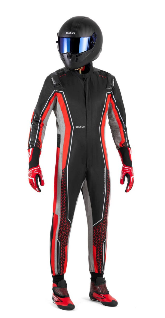 Sparco Superleggera kart overall FIA 8877-2022 black/red
