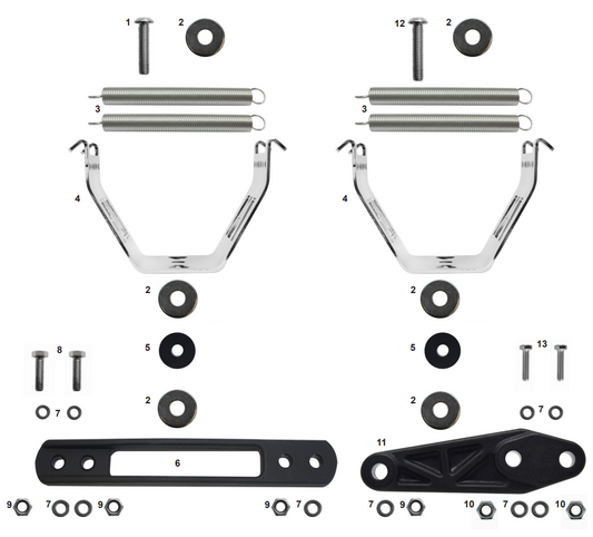 CRG uitlaat beugel set KZ schakel compleet