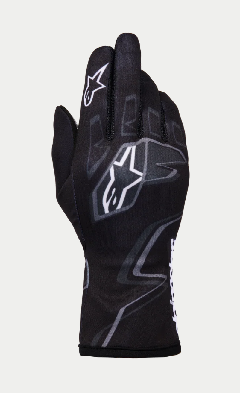 Alpinestars karting glove k-race graphic 1 grey black white