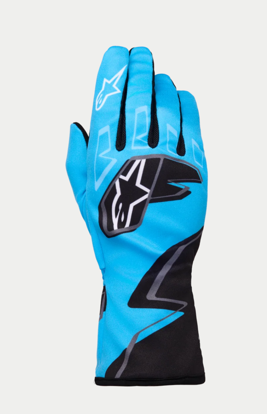 Alpinestars karting glove k-race graphic 1 cyan/black/white