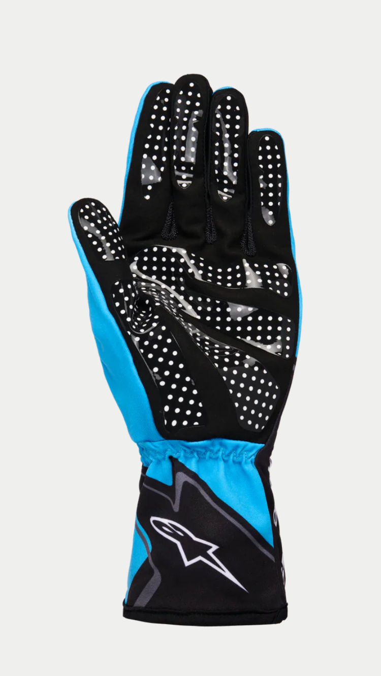 Alpinestars karting glove k-race graphic 1 cyan/black/white