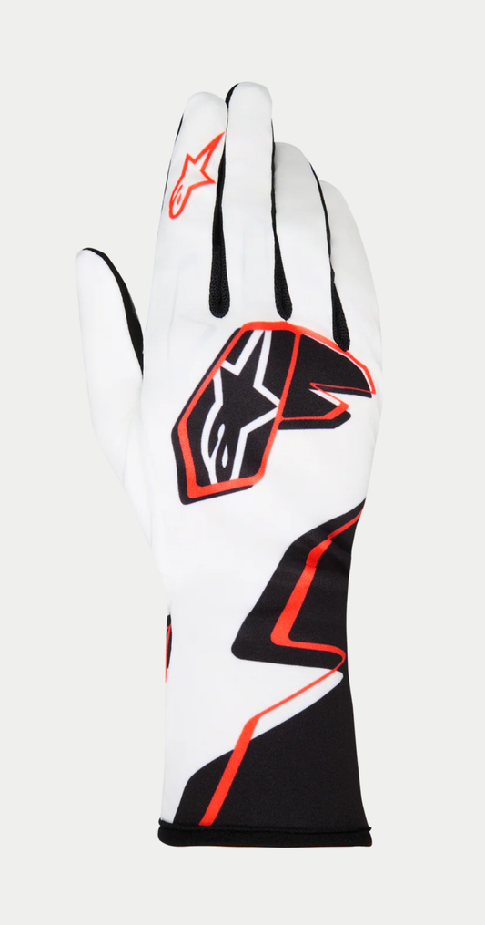 Alpinestars karting glove k-race graphic 1 white/black/hot orange