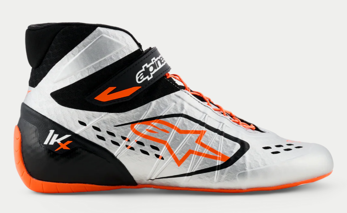 Alpinestars KX V3 FIA approved kart shoes orange/silver