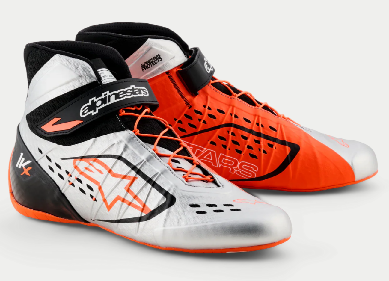 Alpinestars KX V3 FIA approved kart shoes orange/silver