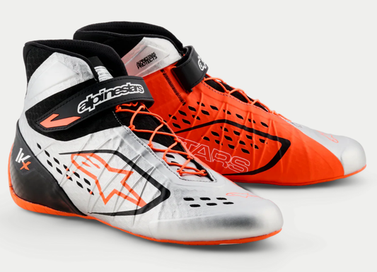 Alpinestars KX V3 FIA approved kart shoes orange/silver