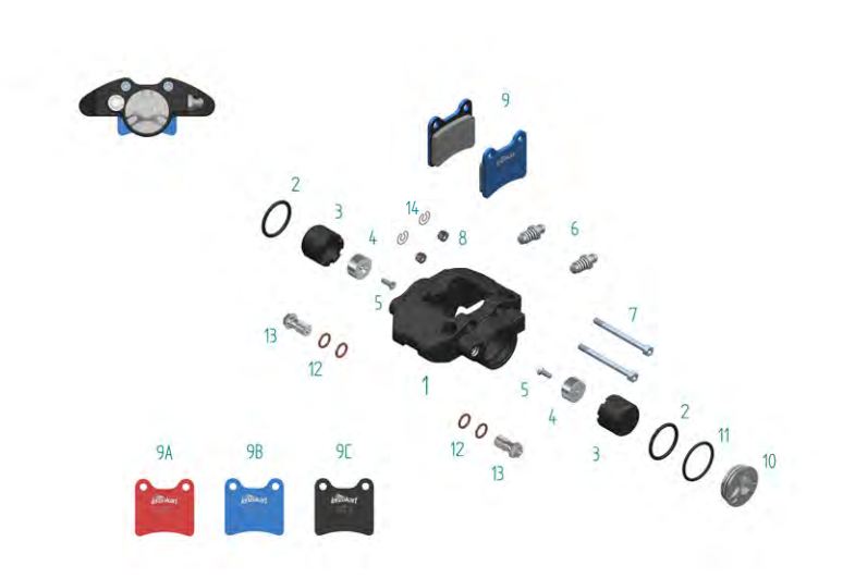 Lenzokart achterremklauw magnet bout M4x12 OK/OKJ/KZ