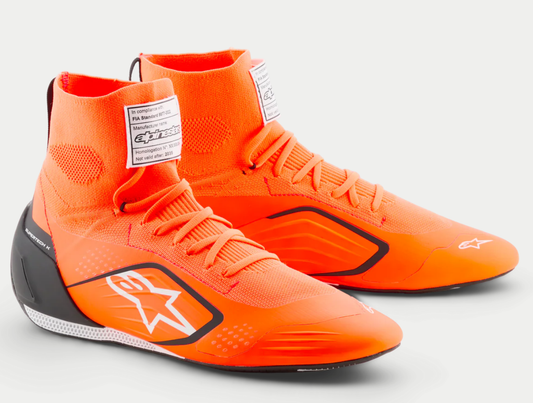Alpinestars Supertech K Fia kartschoenen fluor oranje zwart