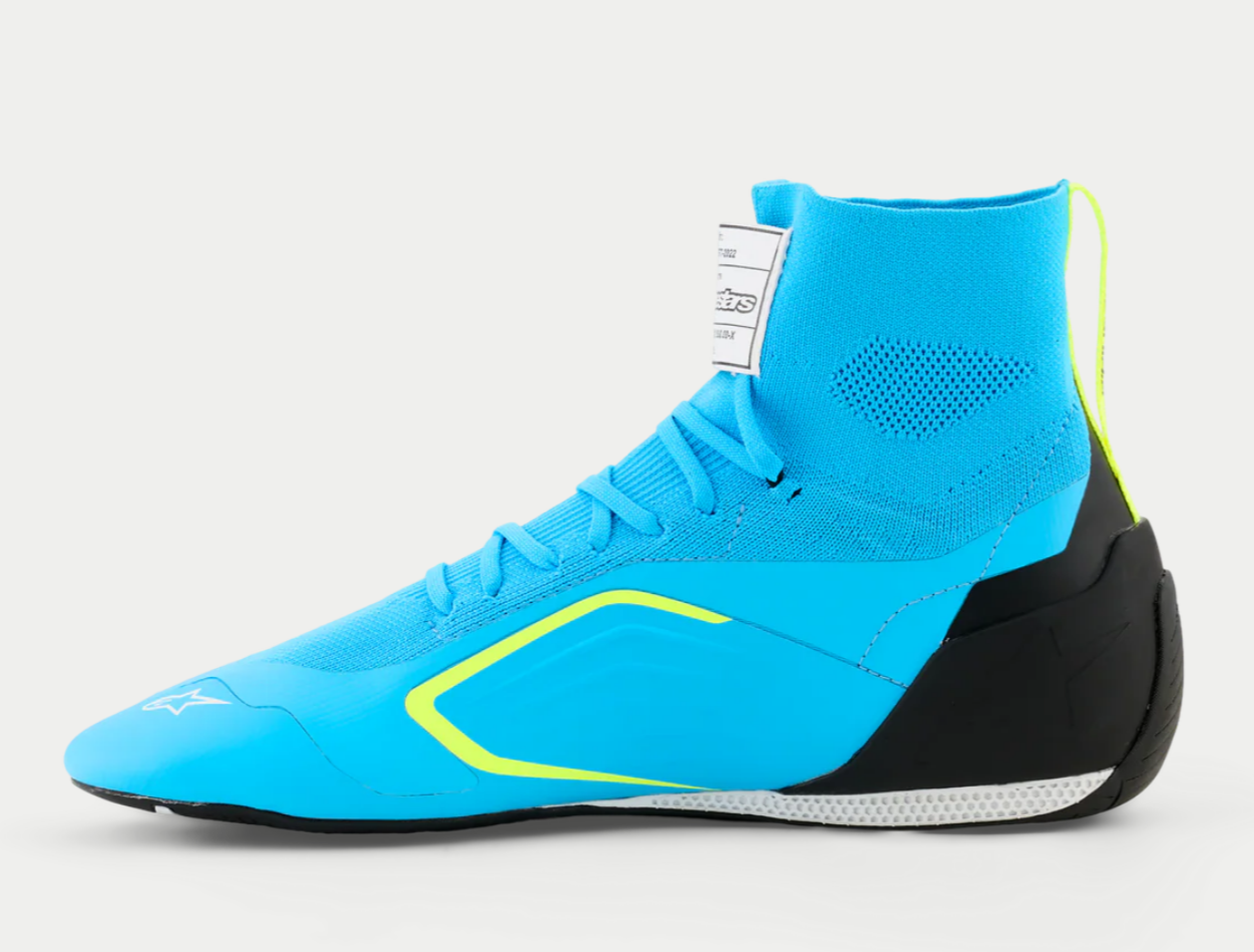 Alpinestars Supertech K FIA karting shoes Light Blue / Fluorescent Yellow