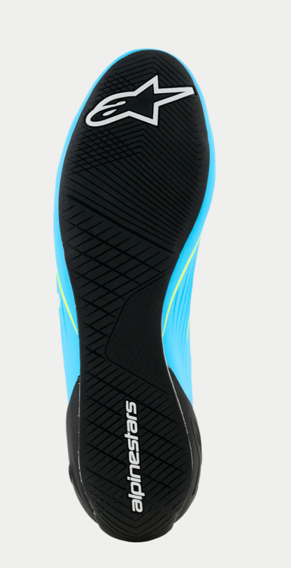 Alpinestars Supertech K FIA karting shoes Light Blue / Fluorescent Yellow
