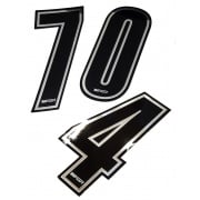 Top Kart number silver/black