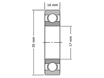 SKF Bearing front rim / for hub 17x10x35 6003-2RSH