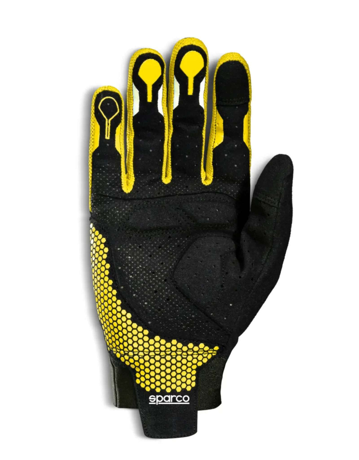 Sparco sim racing gloves hypergrip black fluorescent yellow