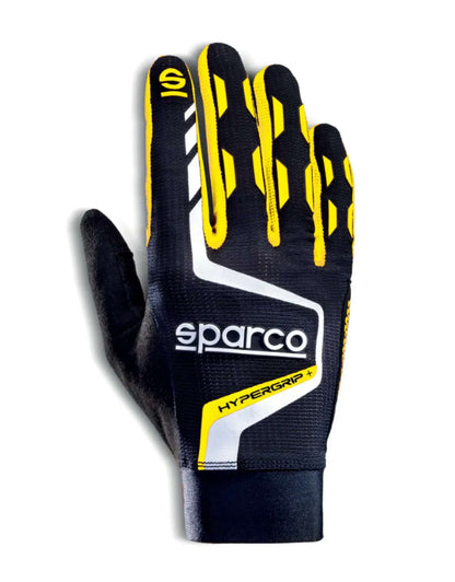 Sparco sim racing gloves hypergrip black fluorescent yellow