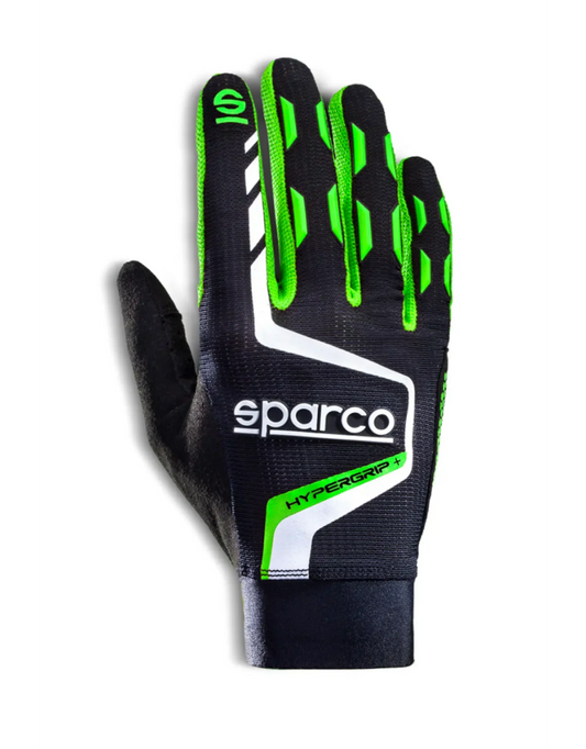 Sparco Hypergrip+ sim racing handschoenen zwart/fluor groen - KartKings
