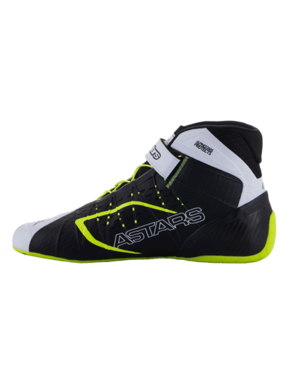 Motokárové tretry Alpinestars KX V3 schválené FIA, čierne/biele/fluorescenčne žlté