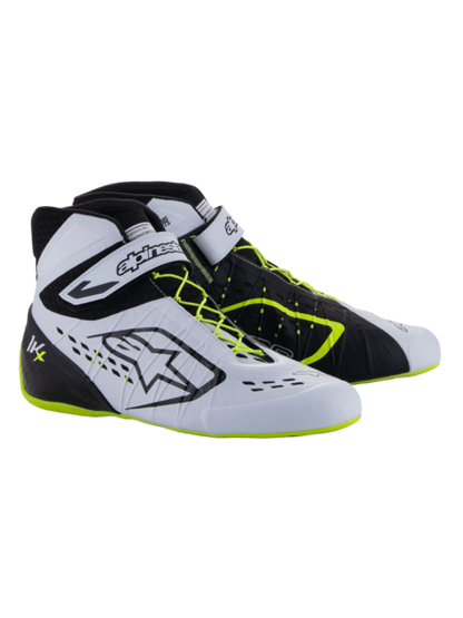 Alpinestars KX V3 FIA-hyväksytyt kartingkengät musta/valkoinen/fluoresoiva keltainen