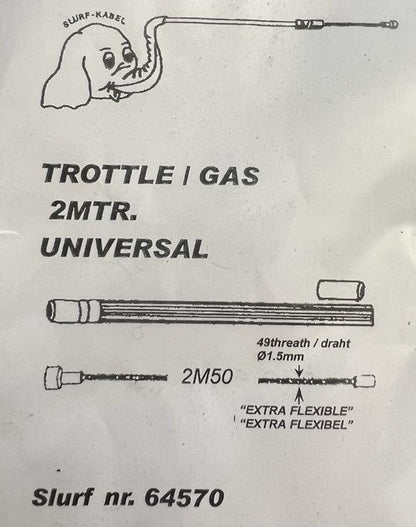 Universal throttle cable / brake cable / clutch cable tapered head incl. outer cable